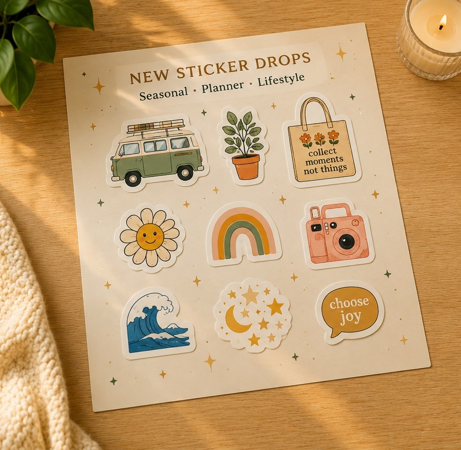 Full sticker sheet product mockup