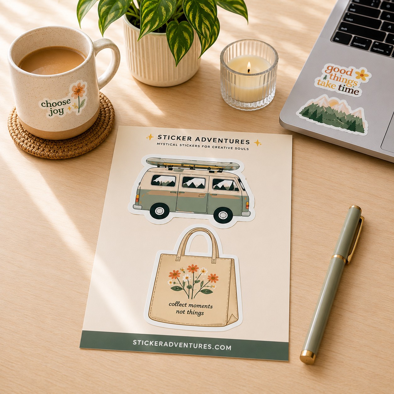 Two large stickers product mockup