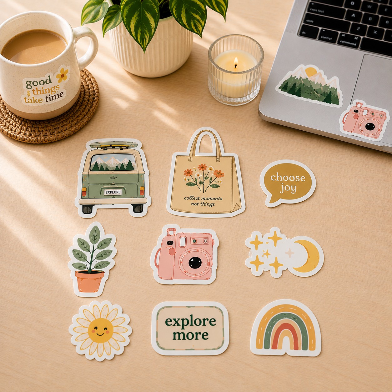 Single stickers product mockup